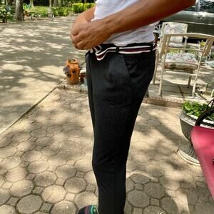 Massimo Rebecchi belted Tweed Pants grey L